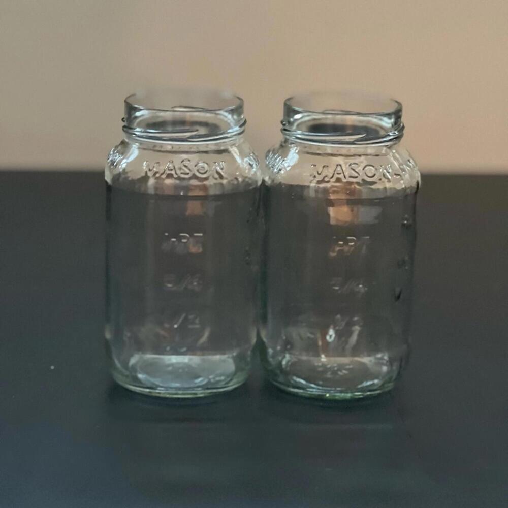 Mason Jar (Set of 2) 24oz Jars with Square Body and Round Lip